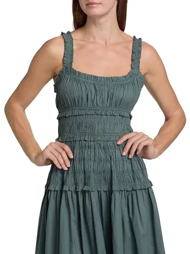DÔEN Women's Marianne Smocked Midi-Dress - Lagoon - Size Medium | Thumbnail 6 DÔEN Women's Marianne Smocked Midi-Dress - Lagoon - Size Medium | Thumbnail 6