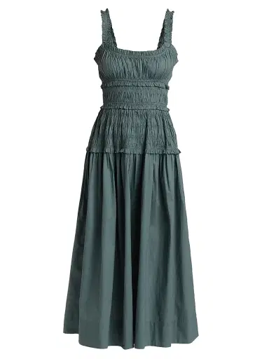 DÔEN Women's Marianne Smocked Midi-Dress - Lagoon - Size Medium | Thumbnail 1 DÔEN Women's Marianne Smocked Midi-Dress - Lagoon - Size Medium | Thumbnail 1