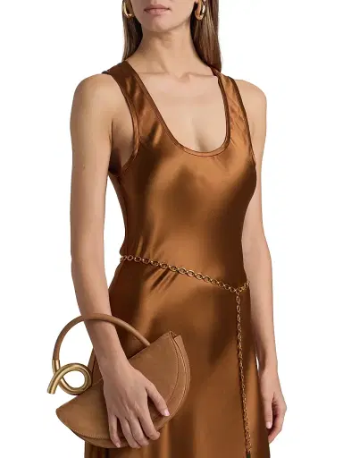 Heirlome Women's Margot Satin Scoopneck Maxi Dress - Burnt Sienna | Thumbnail 6 Heirlome Women's Margot Satin Scoopneck Maxi Dress - Burnt Sienna | Thumbnail 6