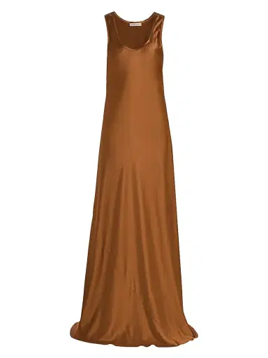 Heirlome Women's Margot Satin Scoopneck Maxi Dress - Burnt Sienna | Thumbnail 1 Heirlome Women's Margot Satin Scoopneck Maxi Dress - Burnt Sienna | Thumbnail 1