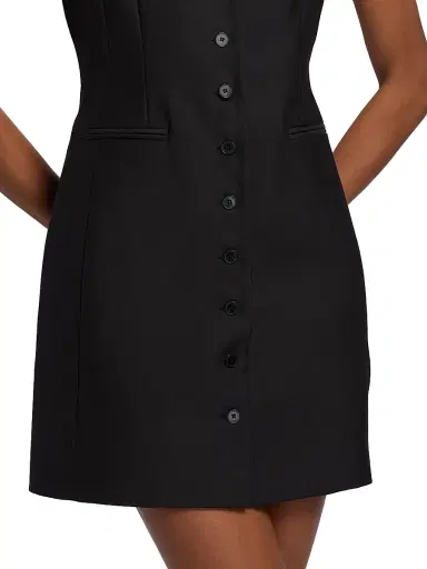 Heirlome Women's Danielle Wool-Blend Button-Front Minidress - Black - Size 10 | Thumbnail 6 Heirlome Women's Danielle Wool-Blend Button-Front Minidress - Black - Size 10 | Thumbnail 6