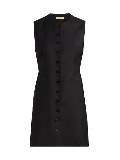 Heirlome Women's Danielle Wool-Blend Button-Front Minidress - Black - Size 10 | Thumbnail 1 Heirlome Women's Danielle Wool-Blend Button-Front Minidress - Black - Size 10 | Thumbnail 1