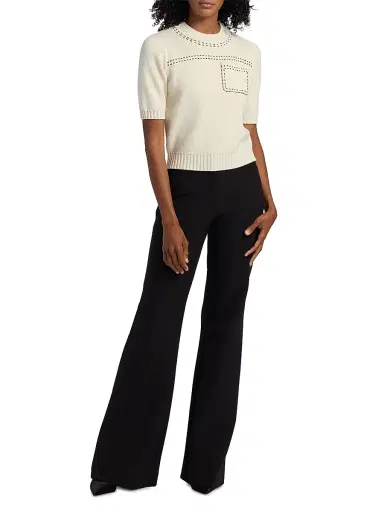 Toccin Women's Kelly Wool-Cashmere Short-Sleeve Sweater - Jet | Thumbnail 2 Toccin Women's Kelly Wool-Cashmere Short-Sleeve Sweater - Jet | Thumbnail 2