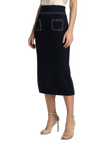 Toccin Women's Carla Pocket Knit Midi-Skirt - Outerspace | Thumbnail 4 Toccin Women's Carla Pocket Knit Midi-Skirt - Outerspace | Thumbnail 4