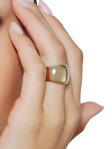 Lana Women's 14K Yellow Gold Curved Bubble Ring - Yellow Gold | Thumbnail 2 Lana Women's 14K Yellow Gold Curved Bubble Ring - Yellow Gold | Thumbnail 2