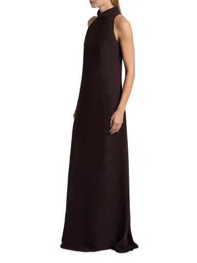 Amsale Women's Sleeveless Turtleneck Gown - Raisin | Thumbnail 4 Amsale Women's Sleeveless Turtleneck Gown - Raisin | Thumbnail 4