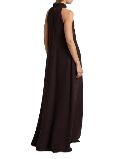 Amsale Women's Sleeveless Turtleneck Gown - Raisin | Thumbnail 5 Amsale Women's Sleeveless Turtleneck Gown - Raisin | Thumbnail 5