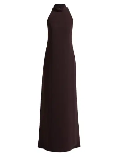 Amsale Women's Sleeveless Turtleneck Gown - Raisin | Thumbnail 1 Amsale Women's Sleeveless Turtleneck Gown - Raisin | Thumbnail 1