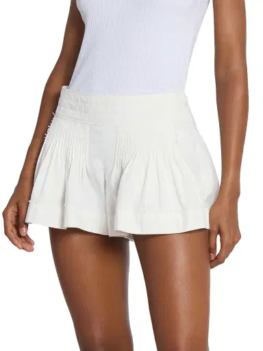 Isabel Marant Women's Cybila Lace-Trim Pleated Cotton Skort - White | Thumbnail 4 Isabel Marant Women's Cybila Lace-Trim Pleated Cotton Skort - White | Thumbnail 4