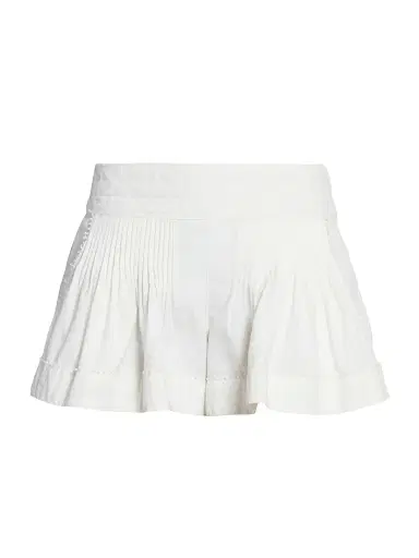 Isabel Marant Women's Cybila Lace-Trim Pleated Cotton Skort - White | Thumbnail 1 Isabel Marant Women's Cybila Lace-Trim Pleated Cotton Skort - White | Thumbnail 1