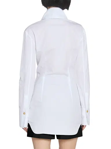 Balmain Women's Fitted Cotton Poplin Shirt - Blanc Optique | Thumbnail 5 Balmain Women's Fitted Cotton Poplin Shirt - Blanc Optique | Thumbnail 5