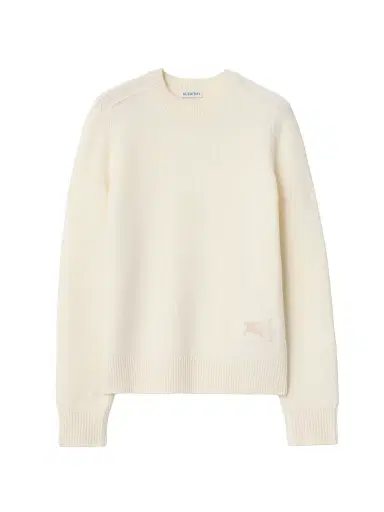 Burberry Women's Constance Logo Stretch-Cashmere Sweater - Ceramic White | Thumbnail 1 Burberry Women's Constance Logo Stretch-Cashmere Sweater - Ceramic White | Thumbnail 1