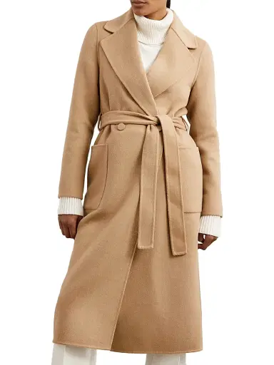 Reiss Women's Lucia Double-Breasted Blindseam Coat - Dark Camel | Thumbnail 2 Reiss Women's Lucia Double-Breasted Blindseam Coat - Dark Camel | Thumbnail 2
