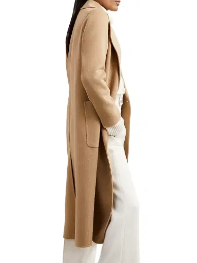 Reiss Women's Lucia Double-Breasted Blindseam Coat - Dark Camel | Thumbnail 3 Reiss Women's Lucia Double-Breasted Blindseam Coat - Dark Camel | Thumbnail 3