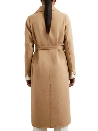 Reiss Women's Lucia Double-Breasted Blindseam Coat - Dark Camel | Thumbnail 4 Reiss Women's Lucia Double-Breasted Blindseam Coat - Dark Camel | Thumbnail 4