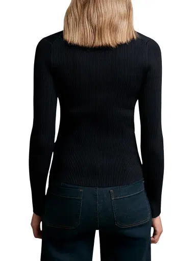 Reiss Women's Lauri Craft-Stitch Top - Navy | Thumbnail 4 Reiss Women's Lauri Craft-Stitch Top - Navy | Thumbnail 4