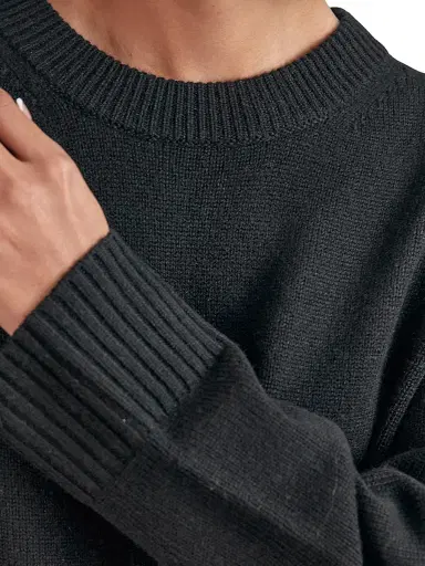 Reiss Women's Ella Wool-Cashmere Crewneck Sweater - Black | Thumbnail 5 Reiss Women's Ella Wool-Cashmere Crewneck Sweater - Black | Thumbnail 5