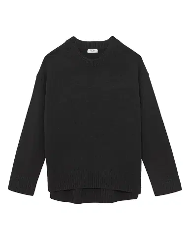 Reiss Women's Ella Wool-Cashmere Crewneck Sweater - Black | Thumbnail 1 Reiss Women's Ella Wool-Cashmere Crewneck Sweater - Black | Thumbnail 1