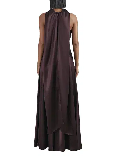 Reiss Women's Fae Satin Capeback Dress - Burgundy | Thumbnail 3 Reiss Women's Fae Satin Capeback Dress - Burgundy | Thumbnail 3