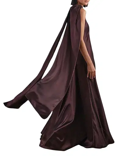 Reiss Women's Fae Satin Capeback Dress - Burgundy | Thumbnail 4 Reiss Women's Fae Satin Capeback Dress - Burgundy | Thumbnail 4