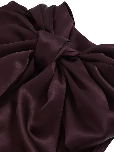 Reiss Women's Fae Satin Capeback Dress - Burgundy | Thumbnail 5 Reiss Women's Fae Satin Capeback Dress - Burgundy | Thumbnail 5