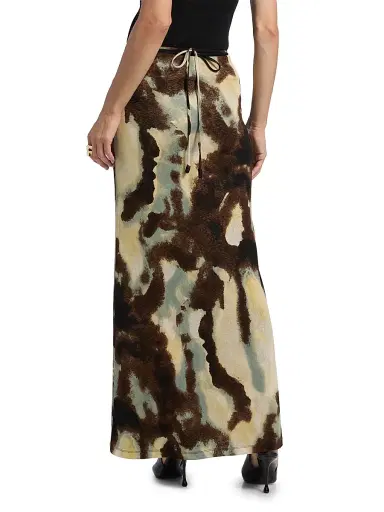 Nanushka Women's Grow Cheyen Watercolor Mesh Jersey Maxi Skirt - Watercolor Sage | Thumbnail 5 Nanushka Women's Grow Cheyen Watercolor Mesh Jersey Maxi Skirt - Watercolor Sage | Thumbnail 5