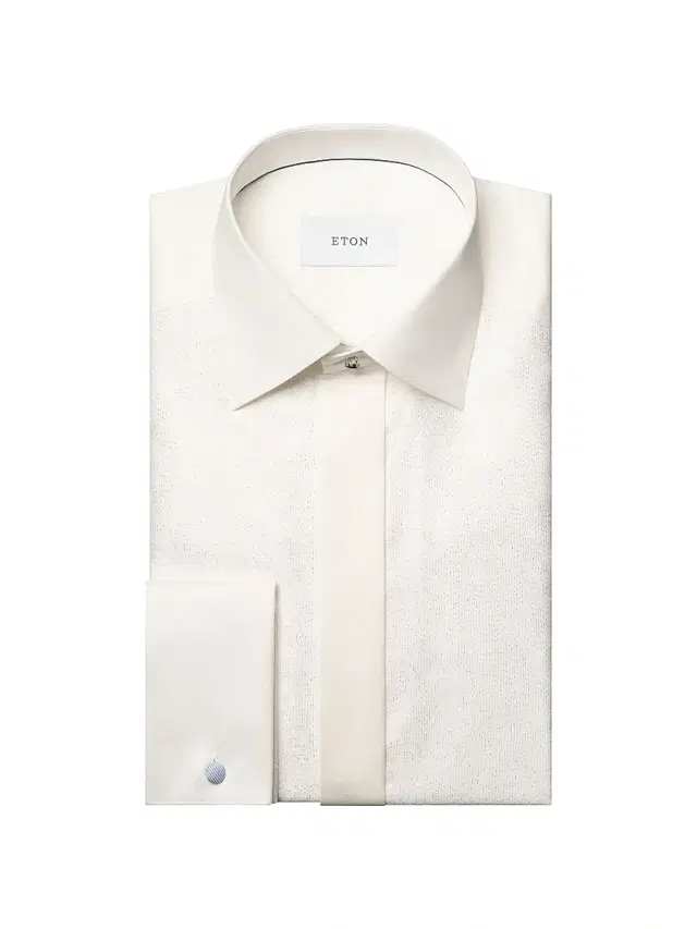 Men's Slim-Fit Bib-Striped Jacquard Shirt - White Men's Slim-Fit Bib-Striped Jacquard Shirt - White