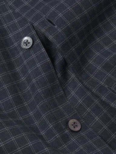 Canali Men's Checked Cotton Button-Front Sport Shirt - Blue | Thumbnail 6 Canali Men's Checked Cotton Button-Front Sport Shirt - Blue | Thumbnail 6