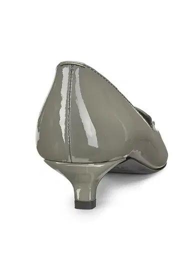 Toteme Women's 35MM Patent Leather Pumps - Grey | Thumbnail 3 Toteme Women's 35MM Patent Leather Pumps - Grey | Thumbnail 3