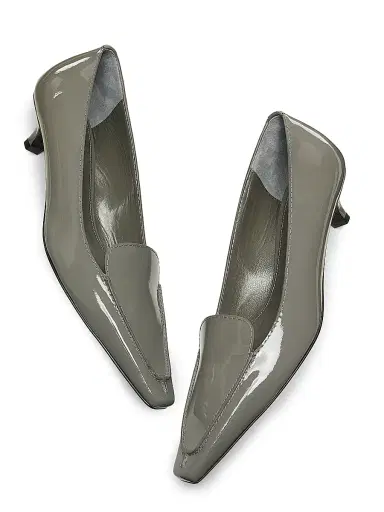 Toteme Women's 35MM Patent Leather Pumps - Grey | Thumbnail 6 Toteme Women's 35MM Patent Leather Pumps - Grey | Thumbnail 6