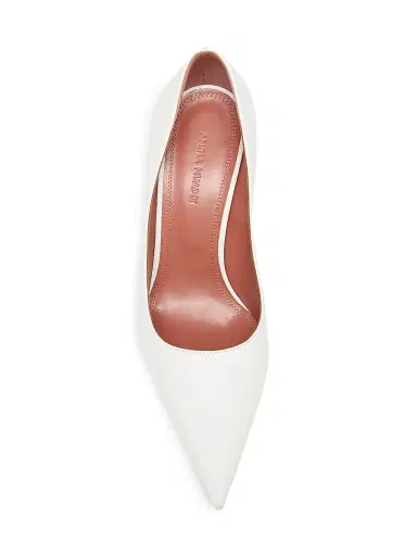 Amina Muaddi Women's Barbara 105MM Leather Pumps - Nappa White - Size 12 | Thumbnail 4 Amina Muaddi Women's Barbara 105MM Leather Pumps - Nappa White - Size 12 | Thumbnail 4