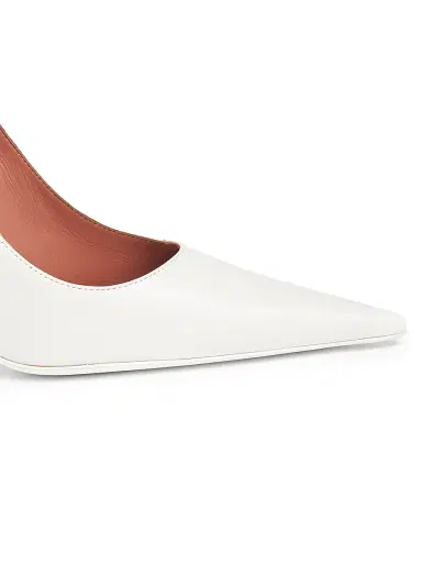 Amina Muaddi Women's Barbara 105MM Leather Pumps - Nappa White - Size 12 | Thumbnail 5 Amina Muaddi Women's Barbara 105MM Leather Pumps - Nappa White - Size 12 | Thumbnail 5