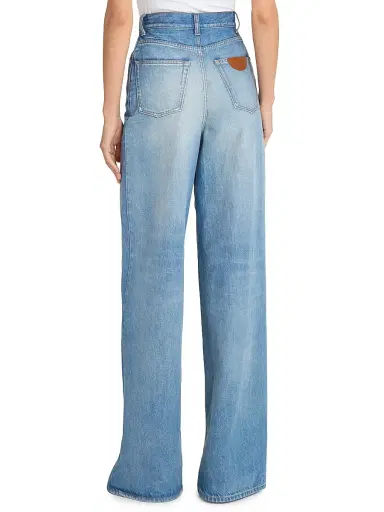 Chloé Women's High-Rise Wide-Leg Jeans - Dream Blue | Thumbnail 5 Chloé Women's High-Rise Wide-Leg Jeans - Dream Blue | Thumbnail 5