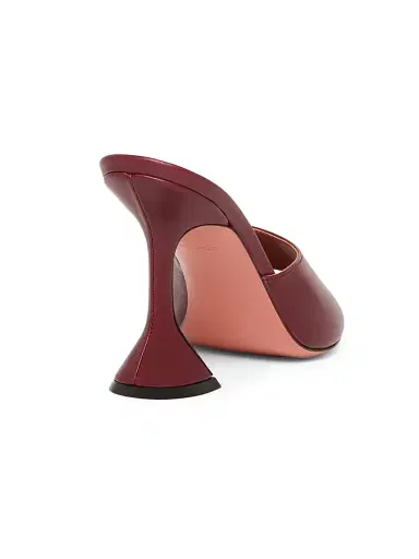 Amina Muaddi Women's Lupita 95MM Leather Mules - Nappa Wine | Thumbnail 3 Amina Muaddi Women's Lupita 95MM Leather Mules - Nappa Wine | Thumbnail 3