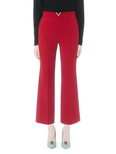 Valentino Garavani Women's Wool Crepe Pants - Red - Size 8 | Thumbnail 2 Valentino Garavani Women's Wool Crepe Pants - Red - Size 8 | Thumbnail 2