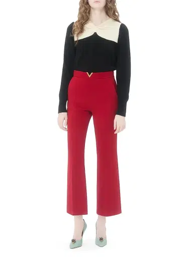 Valentino Garavani Women's Wool Crepe Pants - Red - Size 8 | Thumbnail 6 Valentino Garavani Women's Wool Crepe Pants - Red - Size 8 | Thumbnail 6