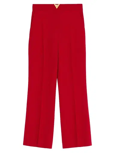 Valentino Garavani Women's Wool Crepe Pants - Red - Size 8 | Thumbnail 1 Valentino Garavani Women's Wool Crepe Pants - Red - Size 8 | Thumbnail 1
