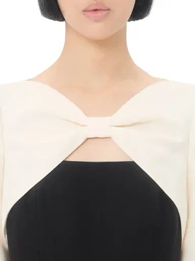 Valentino Garavani Women's Crepe Couture Midi Dress - Black Ivory - Size 2 | Thumbnail 5 Valentino Garavani Women's Crepe Couture Midi Dress - Black Ivory - Size 2 | Thumbnail 5