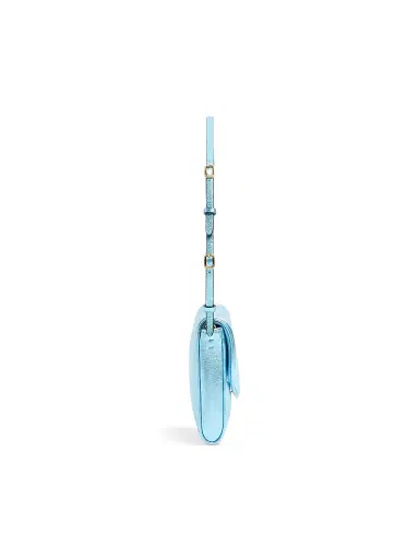 Valentino Garavani Women's DeVain Small Shoulder Bag in Laminated Nappa Leather - Azure | Thumbnail 3 Valentino Garavani Women's DeVain Small Shoulder Bag in Laminated Nappa Leather - Azure | Thumbnail 3