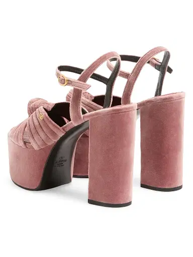 Valentino Garavani Women's Crasher Velvet 125MM Platform Sandals | Thumbnail 3 Valentino Garavani Women's Crasher Velvet 125MM Platform Sandals | Thumbnail 3