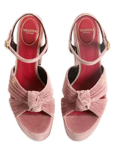 Valentino Garavani Women's Crasher Velvet 125MM Platform Sandals | Thumbnail 4 Valentino Garavani Women's Crasher Velvet 125MM Platform Sandals | Thumbnail 4