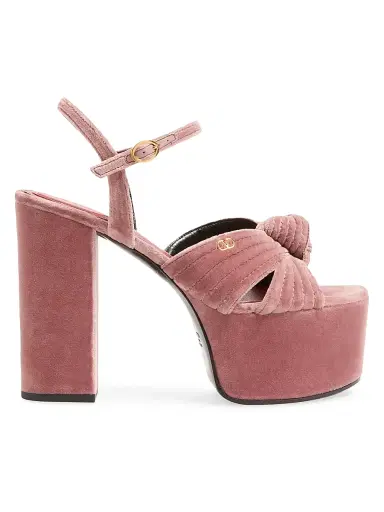 Valentino Garavani Women's Crasher Velvet 125MM Platform Sandals | Thumbnail 1 Valentino Garavani Women's Crasher Velvet 125MM Platform Sandals | Thumbnail 1