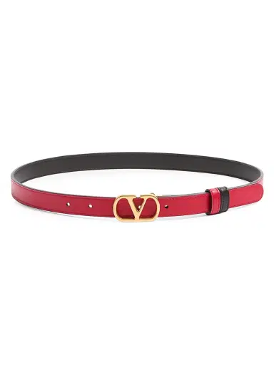 Valentino Garavani Women's VLogo Signature Reversible Shiny Calfskin Belt 20MM | Thumbnail 4 Valentino Garavani Women's VLogo Signature Reversible Shiny Calfskin Belt 20MM | Thumbnail 4