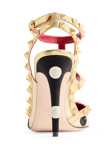 Valentino Garavani Women's Rockstud 100MM Pumps with Plus De Pois Embroidery - Butter Black - Size 7.5 | Thumbnail 5 Valentino Garavani Women's Rockstud 100MM Pumps with Plus De Pois Embroidery - Butter Black - Size 7.5 | Thumbnail 5