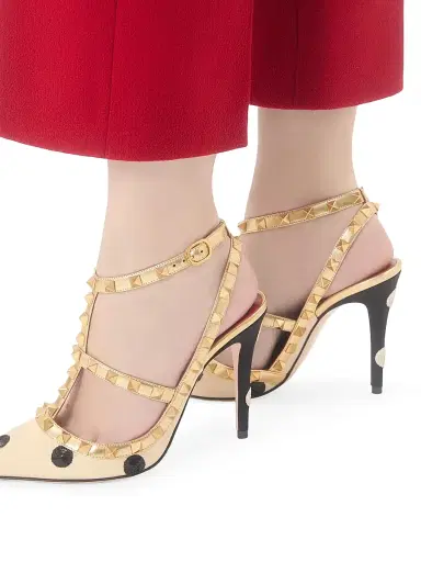 Valentino Garavani Women's Rockstud 100MM Pumps with Plus De Pois Embroidery - Butter Black - Size 7.5 | Thumbnail 7 Valentino Garavani Women's Rockstud 100MM Pumps with Plus De Pois Embroidery - Butter Black - Size 7.5 | Thumbnail 7