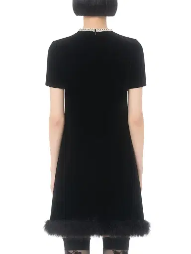 Valentino Garavani Women's Short Dress in Embroidered Sablé Velvet - Black Silver - Size 8 | Thumbnail 4 Valentino Garavani Women's Short Dress in Embroidered Sablé Velvet - Black Silver - Size 8 | Thumbnail 4
