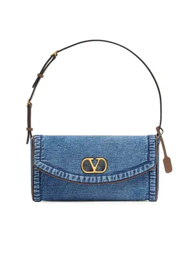 Valentino Garavani Women's DeVain Small Denim Shoulder Bag - Denim | Thumbnail 1 Valentino Garavani Women's DeVain Small Denim Shoulder Bag - Denim | Thumbnail 1