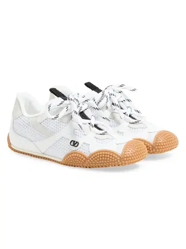 Valentino Garavani Women's Amphibia Sneakers in Rubberized Calfskin and Split Leather | Thumbnail 2 Valentino Garavani Women's Amphibia Sneakers in Rubberized Calfskin and Split Leather | Thumbnail 2
