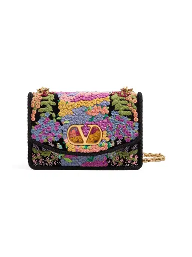 Valentino Garavani Women's Vain Embroidered Shoulder Bag | Thumbnail 1 Valentino Garavani Women's Vain Embroidered Shoulder Bag | Thumbnail 1