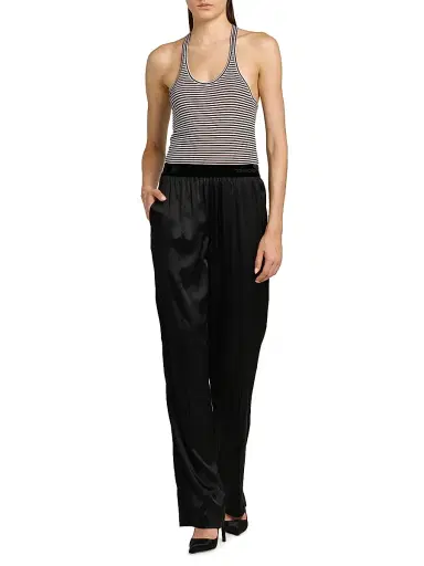 Tom Ford Women's Striped Jersey Racerback Tank - Black White - Size 12 | Thumbnail 2 Tom Ford Women's Striped Jersey Racerback Tank - Black White - Size 12 | Thumbnail 2